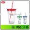 bpa free double wall 16oz insulated plastic water tumbler with lid and straw