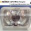 7 inch Square BMC with Crystal Glass Auto Halogen Semi Sealed Beam Headlight Install H4 or H4 HID Xenon Bulb
