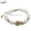 good design 6.5-7.5mm button round hot sale jewel women pearl bracelets