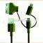 Mfi certified 2.4A fast charge 3 in 1 Combo charging usb Cable for devices