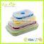 Hot Selling Microwave Safe Japanese Collapsible Silicone Lunch Box Set of 4 Pieces/ Air-tight Silicone Folding Lunch Box