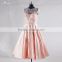 RSE734 Peach Beaded Sequin Crystal Embellishments For Short Prom Dresses