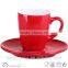 colorful two tone glaze ceramic cup and saucer
