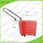 Hot Sale Plastic Rolling Shopping Basket with Four Wheels