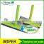 Long handle window cleaner head with cleaning mesh sponge and rubber wiper