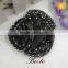 Handmade wholesale cheap rhinestone fringe black fabric flower shoe clip