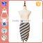 Plus Size Fashion Elegant Casual Slim Bodycon Women Stripe Knitted Wrap Skirt