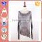 Grey Fashion Viscose Bodycon Low Neck Autunm Fashion Irregular Hem Blouse