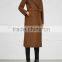 Wholesale Ladies Apparel Detachable Waist Tie Brown Wool Felt Coat(DQE0379C)