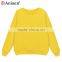 oem service warm windproof cvc fleece yellow women's pullovers sweatshirts