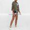 Top design woman army green jacket bomber jacket custom woman garment