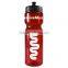 USA Made 28 oz Transparent Sports Bottle With Push And Pull Lid - BPA/BPS-free, FDA compliant and comes with your logo