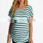 Fashion Ruched Sides Classic Striped Cap Sleeve Maternity Clothes 2016