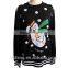 Snowman Pattern Men Pullover Black Ugly Christmas Sweater Design