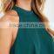 New summer high quality sleeveless plain style fashion blouses from garment factories in china