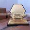 2017 New design black acrylic metal gold plated trophy with metal wooden base JKC-014