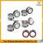 Stainless Steel Multi-Colored Single Row Gem Screwd Flesh Tunnel Ear Tunnels