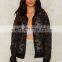 Black Mesh And Ribbed Contrast Hem Geometric Embroidery Throughout Bomber Jacket