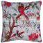 Indian Floral White Bird Print Kantha Cushion Cover Pillow Covers