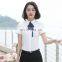 Summer hot selling business custom collar contrast color latest design ladies formal officer shirts professional factory