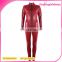 OEM Hot Red PU Leather High Neck Sheathy Sexy Jumpsuits For Women