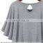 latest summer draped short slevee T shirt pure color shirt pure cotton shirt