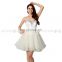 Hotsale Latest Short Puffy Sweetheart Rhinestone Party Dress Champagne Applique Organza Homecoming Dresses