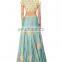 Sea Green Lengha Set with Golden Embroidery