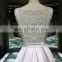 China custom made Sleeveless long train A line ladies gown evening wedding dress
