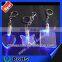 Fancy custom 3d engraved rose crystal keychain/key chain, colorful Crystal LED keychain/keyring for festival gifts