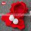Pet dog Cat Christmas Clothes Cloak Hoodwinked Woolen Overcoat with fuzzy ball for Pomeranian