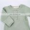 Soft Good Elastic Ribbed Organic Cotton Newborn Baby Knotted Gowns Plus