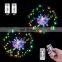 Waterproof Fireworks Lights 200 LED Dandelion Shape Christmas Fairy Battery Operated Multicolor Twinkle Starburst Lights