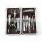 12pcs/Case Stainless Steel Manicure Set Nail Clipper Nipper Cutter Scissors Tweezers Ear Pick Pedicure Manicure Set Nail Art