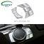 5Pcs ABS Silver Multi Media Button Cover Decor Trim for 1 3 4 5 6 X5 X6 BMW