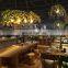 Retro Green Plant Chandelier Iron Bird Cage Hanging Light Metal Candle Pendant Light