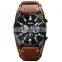 Top Brand Luxury Skmei 9249 Leather Wrist Watch Men Clock Fashion Chronograph Wristwatch