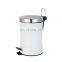 Simple Style Foot Operated White Pedal Bin Slim Body Waste Pedal Bin Decorative Home Waste Bin