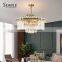Modern Style Indoor Decoration Lighting Home Cafe Metal Crystal LED Ceiling Chandelier