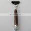 OEM Adjustable Safety Razor Head Bamboo Material Handle Shaving Razor 3 Blade Razor
