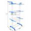 Mobile multi-layer clothes rack towel drying rack floor type double pole clothes drying rack