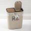 Fashion plastic decorative trash can with double covers/lids for family