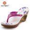 2014 high heels fashion ladies flip flops wedge Roma slippers pvc jelly shoes fashion lady shoes