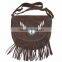 2015 Western stylish Real-Handmade-Western-Style-Suede-Leather-Beaded-Ladies-Shoulder-Bag-Fringed Chocolate All colors availabl