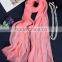 hangzhou silk Fashion plain dyeing colors 100%silk crepe chiffon scarf, yoryu Crinkled silk scarves and shawls for ladies