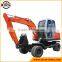 High efficiency excavating equipment 6 ton hydraulic small wheel excavator