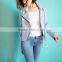 Light blue leather jackets for ladies new style selling for Autumn winter 2015