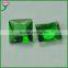 Wuzhou synthetic stone wholesale Square synthetic gemstone emerald green glass stone for jewelry