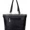 Woven pvc material handbag 6pcs in 1 set style champagne lady's handbag womens