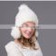 Custom Ladies Fashion High Quality Knitted Mink Fur Russian Hat